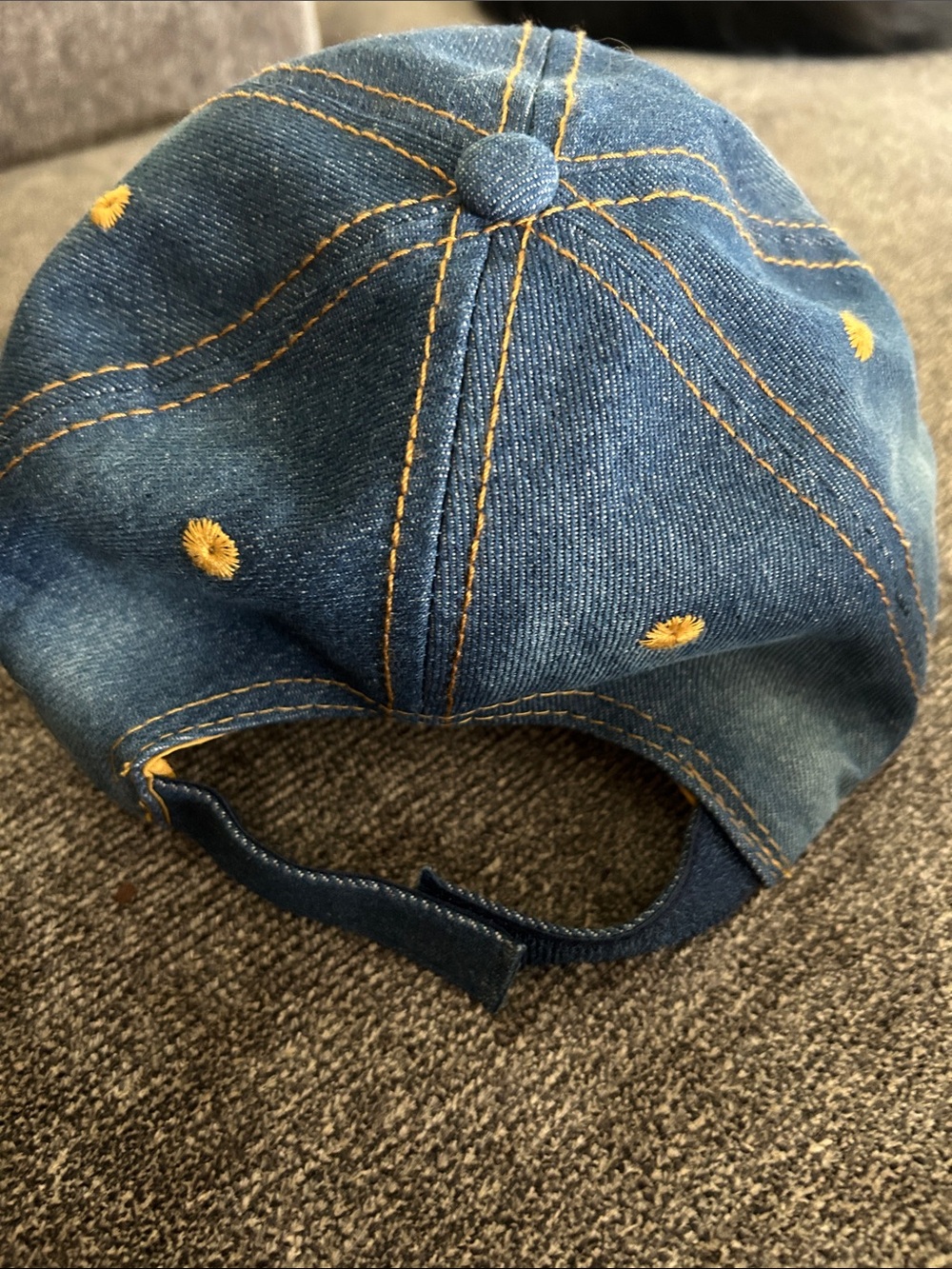 Denim 'PRINCESS' Rhinestone Baseball Cap - Picture 2 of 2